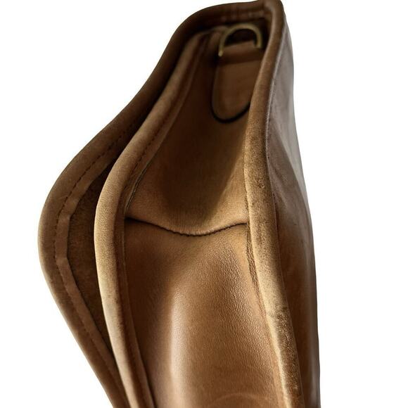 VTG Coach Bonnie Cashin Tan Cowhide Leather Crossbody Bag Turn-Lock Made in USA - Picture 8 of 16